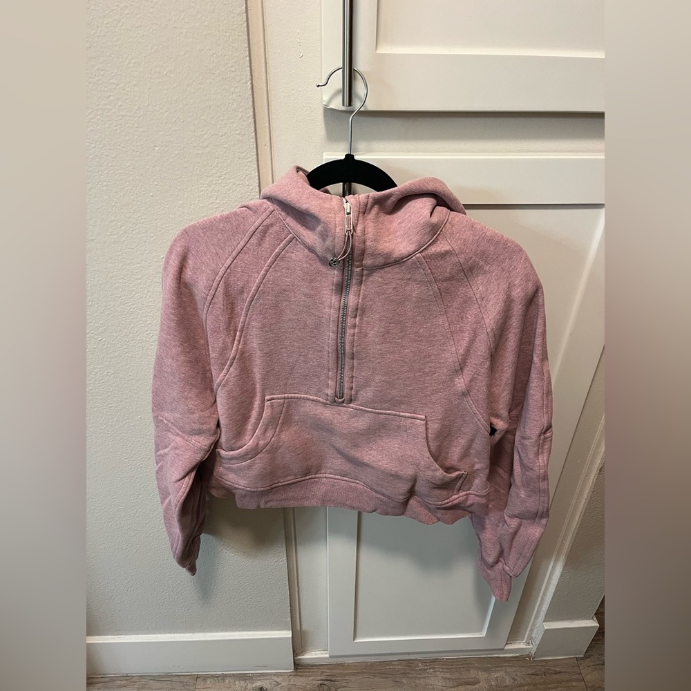Lululemon Scuba Oversized Half-Zip Hoodie, Heathered Pink Taupe, Size XS/S